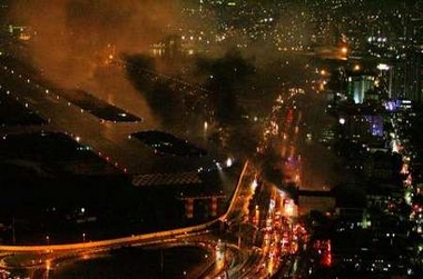 A view of Sao Paulo's Congonhas airport July 17, 2007. A Brazilian passenger plane carrying 176 people crashed into a fuel station and set off a huge fire at Sao Paulo's Congonhas airport on Tuesday, killing at least one person. Airport officials said 176 passengers and crew were on board the Airbus A320 flying from Porto Alegre in southern Brazil when it lost control on landing and skidded off the wet runway.