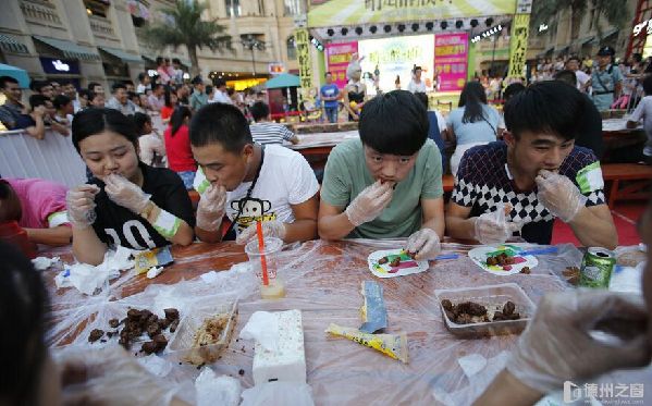 Duck neck eating contest