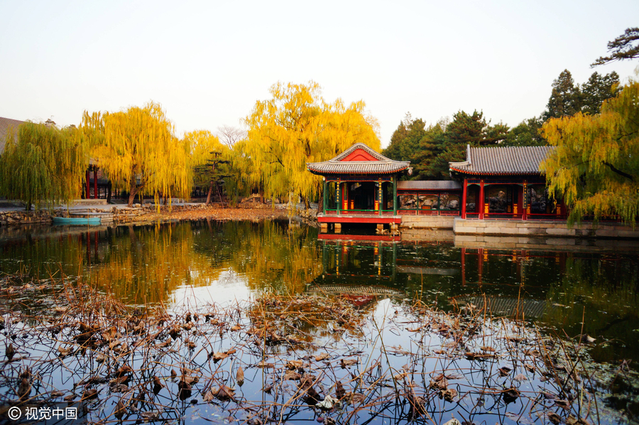 北京頤和園迎初冬 迷人景象似江南水鄉(xiāng)（組圖）