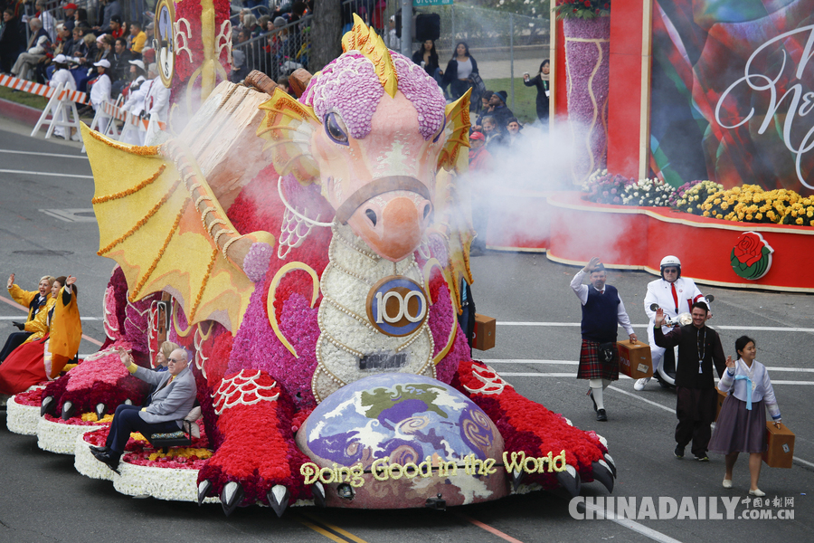 “孫悟空”、“小王子”花車亮相美國玫瑰花車大游行（組圖）