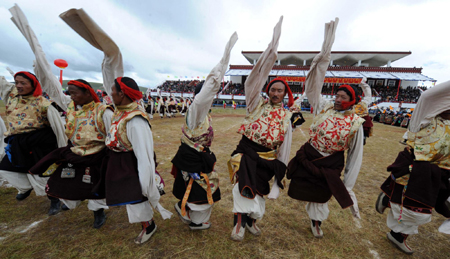 Horse competition in Tibet