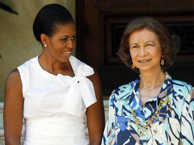 US first lady meets Spain's King